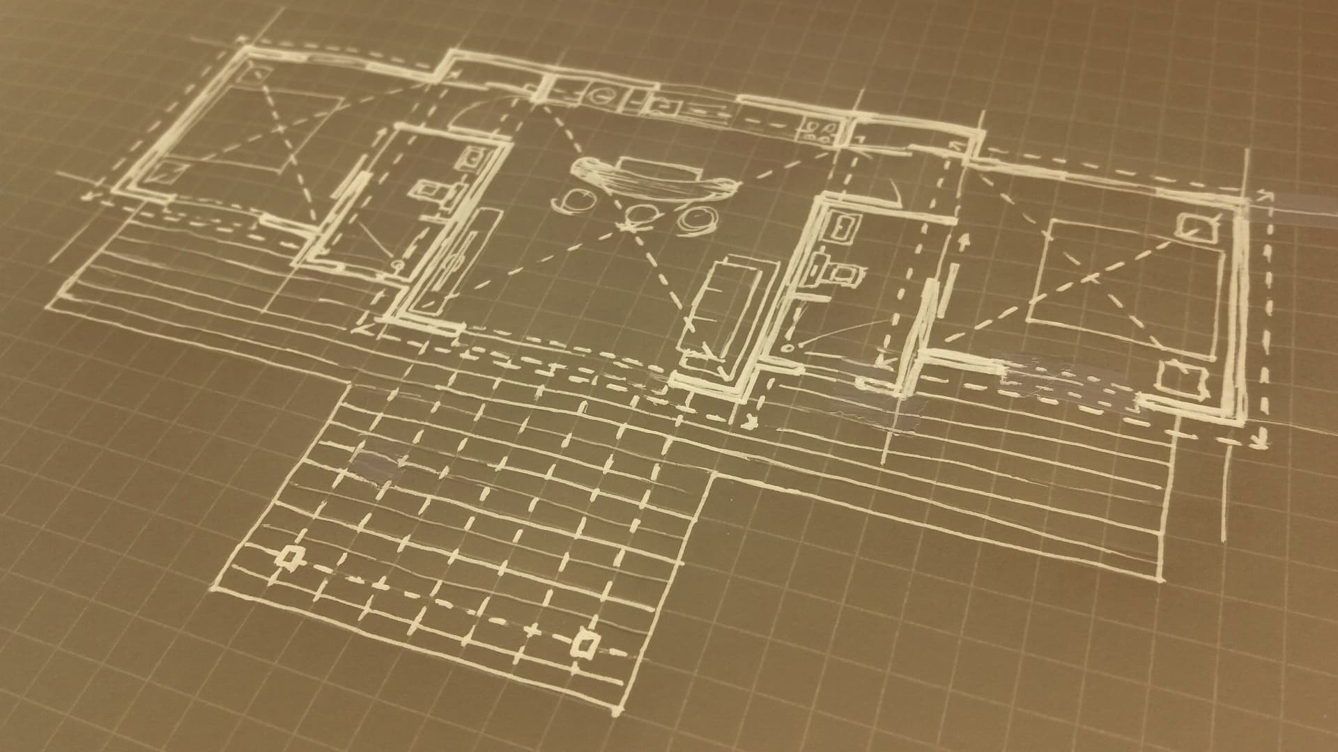 Plan de masse dessiné à la main d'une habitation